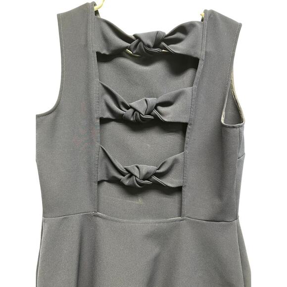 Zara Woman Navy‎ Sleeveless Fit & Flare Dress Bow Back Detail Size L - Picture 4 of 8